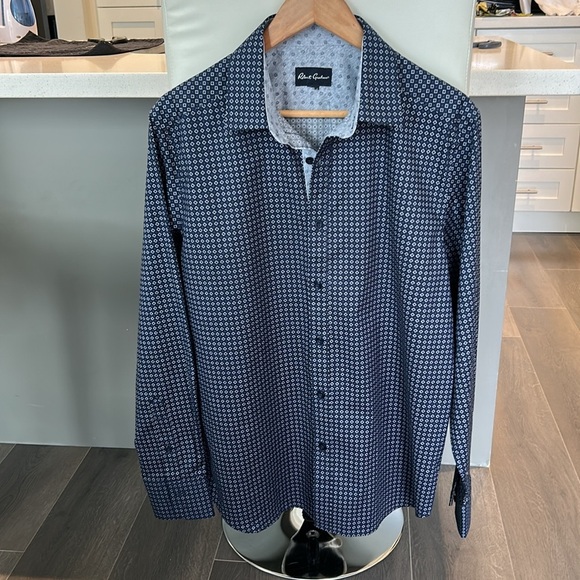 Robert Graham Long Sleeve Blue Geometric Pattern Button Up Shirt Sz XL - Picture 10 of 15